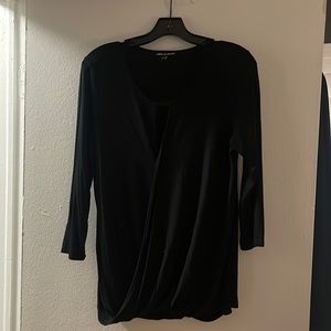 Black 3/4 sleeve top with keyhole in front. New with tags!